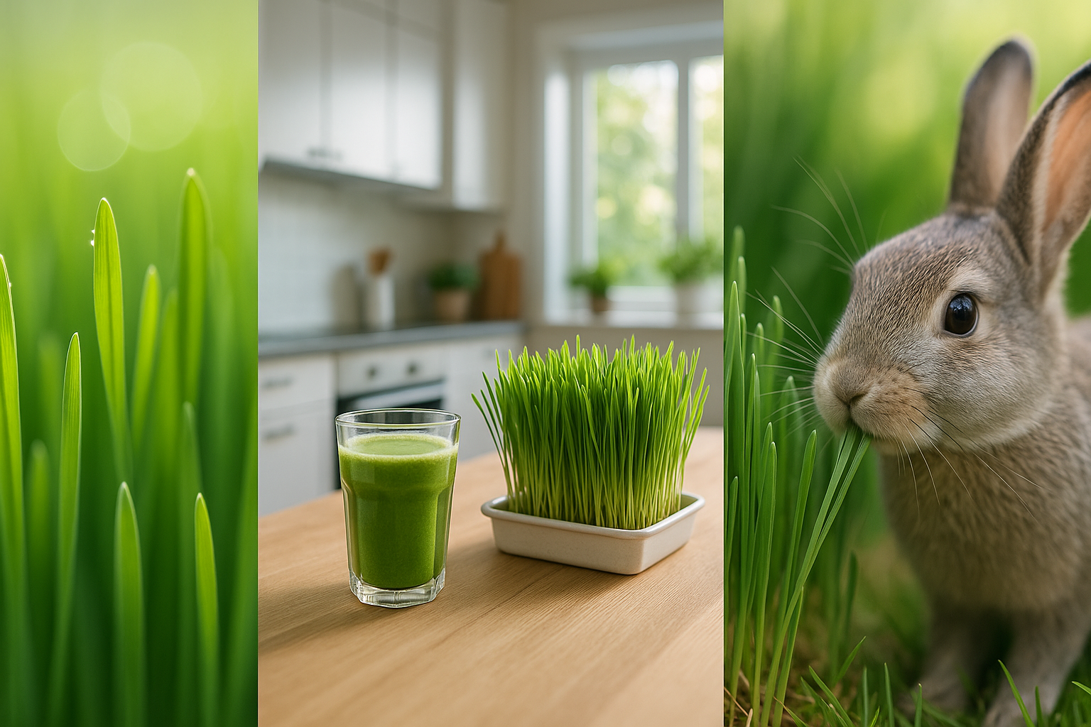 Weizengras Shot am Morgen & Grün für die Wackelnasen
